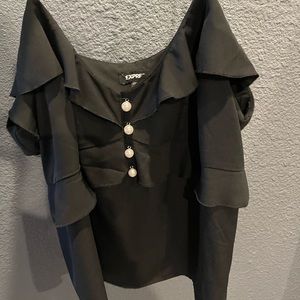 Express black silky tank top